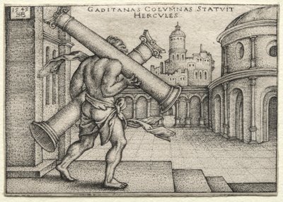 Die Arbeiten des Herkules: Herkules und die Säulen von Gades von Hans Sebald Beham