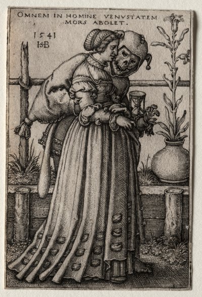 Die Dame des Todes, die sich als Narr verkleidet von Hans Sebald Beham