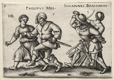Die Dorffhochzeit: Philipus Mei Johannes Brachmon, 1546 von Hans Sebald Beham