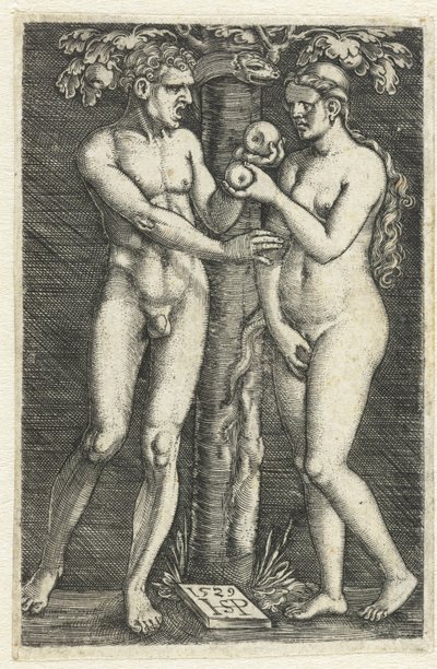 Versuchung von Adam und Eva im Paradies von Hans Sebald Beham