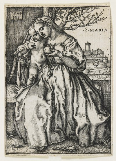 Jungfrau und Kind mit einem Papagei, 1549 von Hans Sebald Beham