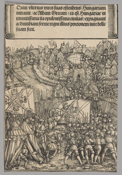 Ungarische Kampagne, Tafel 14 aus Historische Szenen aus dem Leben von Kaiser Maximilian I. vom Triumphbogen von Hans Springinklee