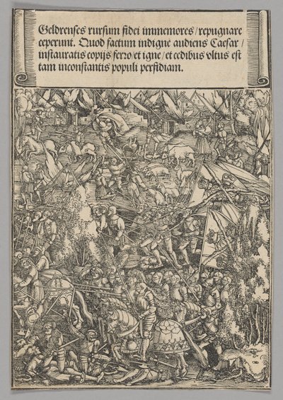 Zweiter Krieg mit Geldern, Platte 19 aus Historische Szenen aus dem Leben von Kaiser Maximilian I. aus dem Triumphbogen von Hans Springinklee
