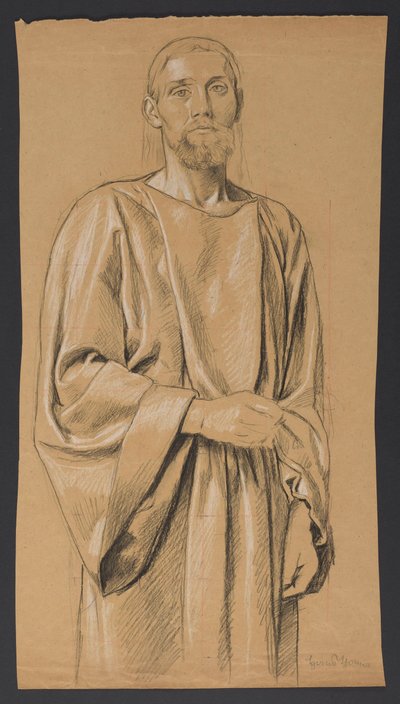 Christus stehend dargestellt, en face von Hans Thoma