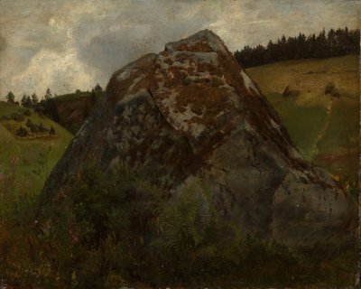 Felsblock in einem Wiesental von Hans Thoma