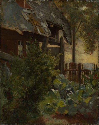 Kohlgarten mit Hausecke von Hans Thoma