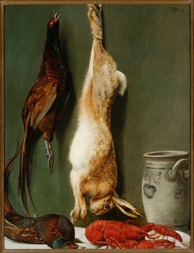 Stillleben: Hase, Fasane, Hummer und Krug von Hans Thoma