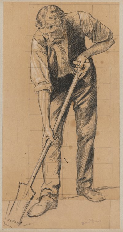 Mann mit Spaten von Hans Thoma