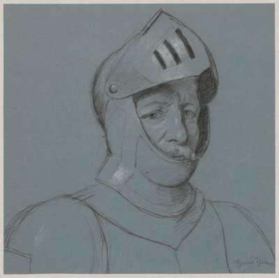 Büste eines Ritters in Rüstung von Hans Thoma