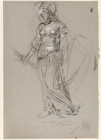 Walküre (Kostümstudie für Bayreuth) von Hans Thoma