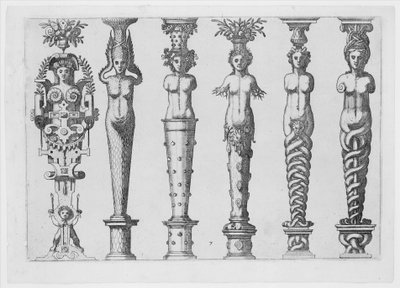 Karyatiden ... oder Athlantiden in verschiedenen Formen ..., ca. 1565 von Hans Vredeman de Vries