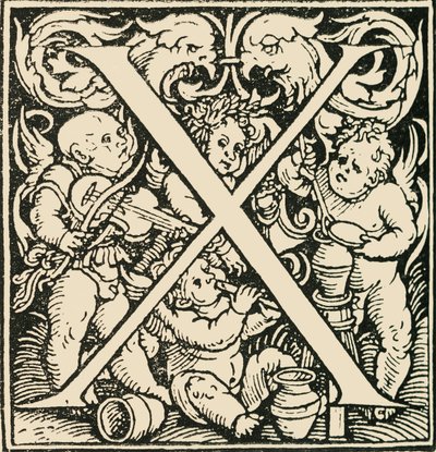 X - Ein Alphabet von Hans Weiditz, um 1520-1521, 1908 von Hans Weiditz