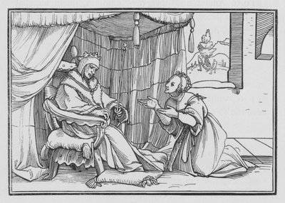 Abischag pflegt David, 1 Könige I, 3 von Hans after Holbein the Younger