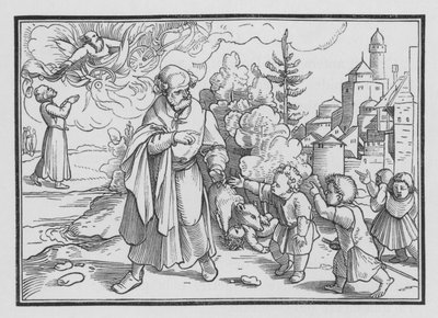 Bären zerstören die Kinder, die Elisa verspotteten, 2 Könige II, 23 von Hans after Holbein the Younger