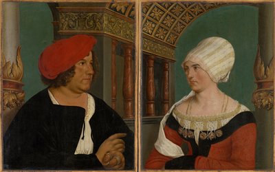 Doppelporträt des Basler Bürgermeisters Jacob Meyer zum Hasen und seiner Frau Dorothea Kannengiesser, 1516 von Hans after Holbein the Younger