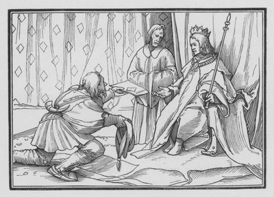 Hiram sendet Glückwünsche an Salomo, 1 Könige V, 1 von Hans after Holbein the Younger