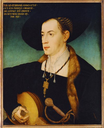 Matthäus Schwarz, Bankier, Partner der Fugger-Bankiersfamilie aus Augsburg, Finanziers von Kaiser Karl V. von Hans or Johan Maler