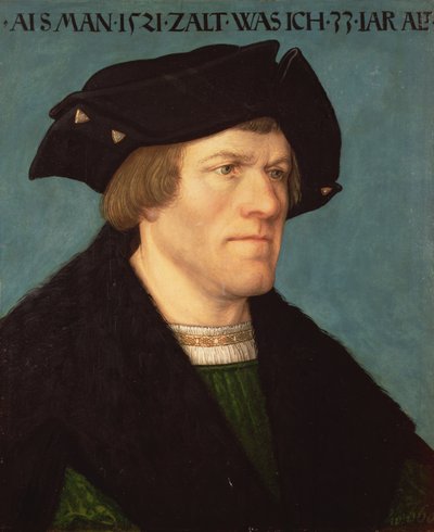 Porträt eines glatt rasierten Mannes, 1521 von Hans or Johan Maler