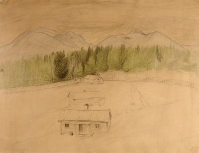 Entwurf zu "Winternacht in den Bergen" von Harald Oscar Sohlberg