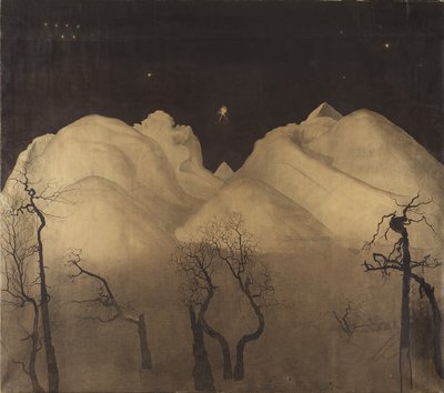 Winternacht in den Bergen. Studie, 1902-2 von Harald Oscar Sohlberg