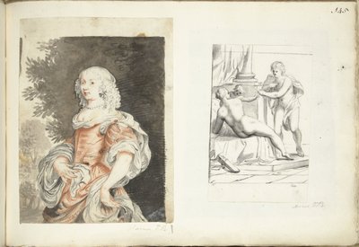 Porträt einer Frau und Venus, Amor und Mars von Harmen ter Borch (possibly)