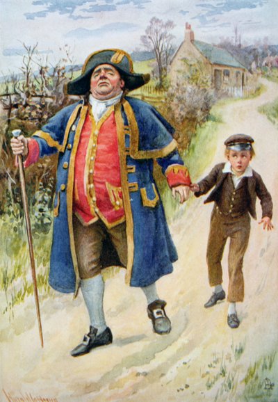 Mr. Bumble und Oliver Twist, Illustration für 
