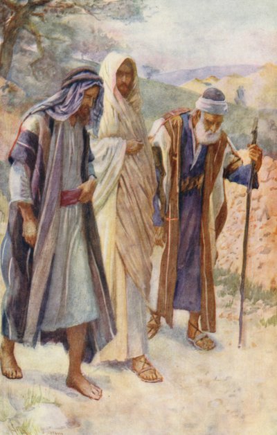 Neues Testament: Der Weg nach Emmaus von Harold Copping