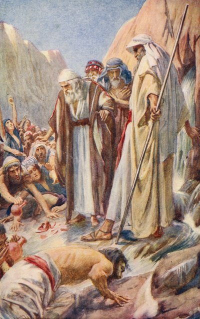 Altes Testament: Wasser aus dem Felsen von Harold Copping