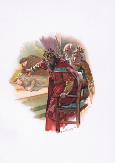 Königin Gertrude, Illustration aus Hamlet von Harold Copping
