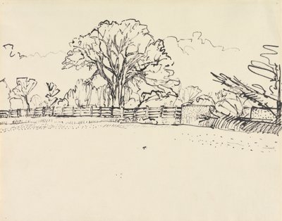 Landschaft mit Zaun von Harold Gilman