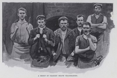 Eine Gruppe von Cradley Heath Kettenmachern von Harold Hume Piffard