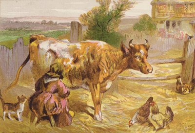 Alte Nancy melkt die Kuh von Harrison William Weir