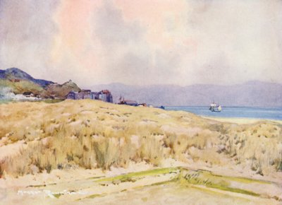 Golfplätze: Aberdovey, das Dorf vom zweiten Abschlag von Harry (1878 1950) Rountree