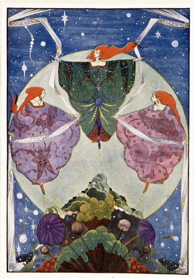 Feen: „Sie tanzten mit Schals, die aus Nebel und Mondschein gewebt waren“: Der Elfenhügel - in „Märchen“ von Hans Christian Andersen, ill. von Harry Clarke von Harry Clarke