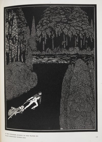 Auf seiner mühsamen Reise zum Wasser verdoppeln sich seine Ängste. Illustration zur Geschichte 