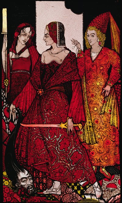 Königinnen, die die Schweine von Glanna schneiden... Illustration von Harry Clarke aus 