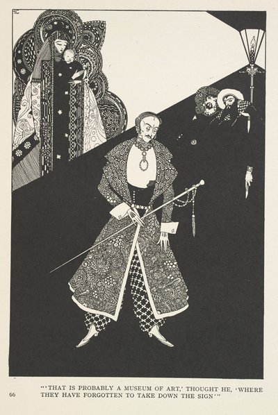 Die Galoschen des Glücks. "Das ist wahrscheinlich ein Kunstmuseum," dachte er, "wo sie vergessen haben, das Schild abzunehmen". von Harry Clarke