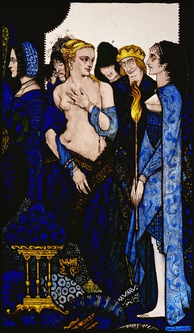 "Wir nannten Lucrezia Crivelli und Tizians Dame mit dem Bernsteingürtel" Illustration von Harry Clarke aus 
