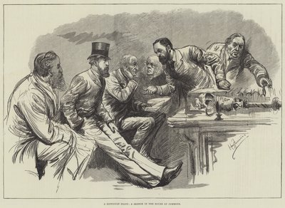Ein schwieriger Punkt, eine Skizze im House of Commons von Harry Furniss