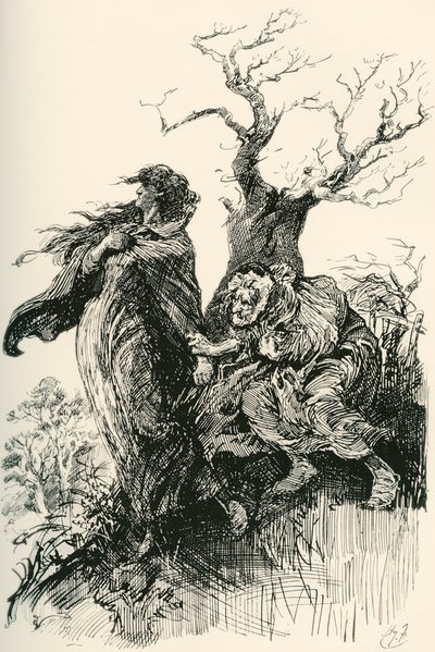 Alice Brown und ihre Mutter. Illustration von Harry Furniss von Harry Furniss