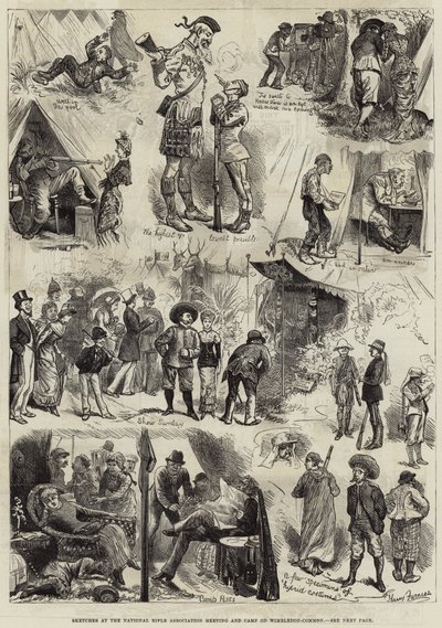 Skizzen beim Treffen und Lager der National Rifle Association auf Wimbledon-Common von Harry Furniss