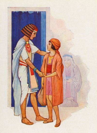 Judah brachte Benjamin und stellte ihn Joseph vor von Harry George Theaker