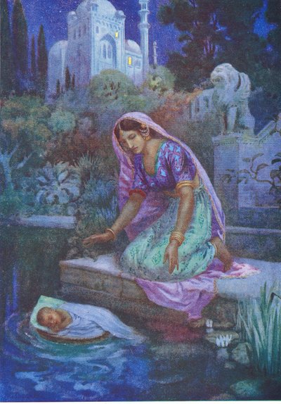 Kunti wagte es nicht zu gehorchen. Aus den Abenteurlichen Brüdern, Illustration aus 