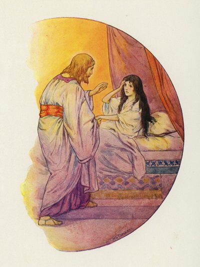 "Kleines Mädchen," sagte er, "steh auf!" von Harry George Theaker