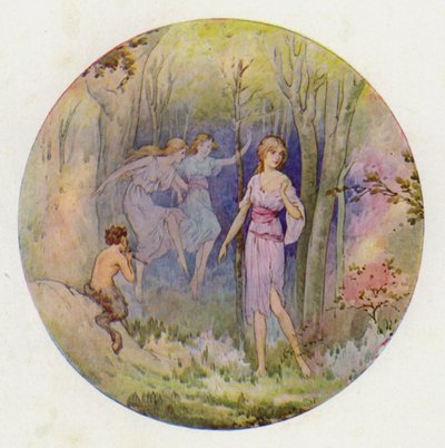 Die Waldnymphen, die im Sonnenlicht und Mondlicht tanzten von Harry George Theaker