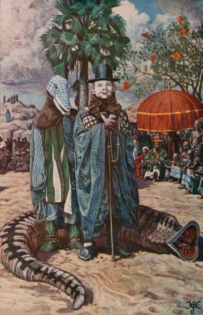 Die maskierten Mummern von Yoruba, wie von Clapperton und Lander gesehen von Harry Hamilton Johnston