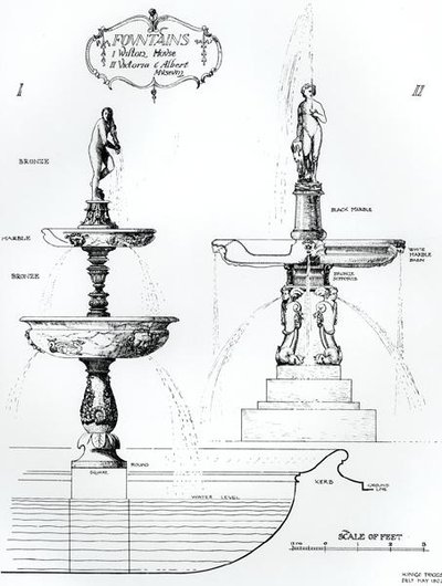 Brunnen, Wilton House, Wiltshire und Victoria and Albert Museum, London von Harry Inigo Triggs