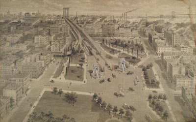 Brooklyn Plaza der Manhattan Bridge, ca. 1917 von Harry M. Pettit