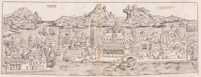 1930 Nachdruck der Ansicht von Venedig aus der Nürnberger Chronik (beschnitten) von Hartmann Schedel