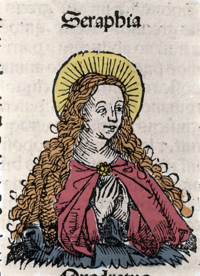Porträt der heiligen Seraphia (Serapia) (Seraphia von Syrien), christliche Märtyrerin des 2. Jahrhunderts. Aus „Chroniken von Nürnberg“ von Hartmann Schedel von Hartmann Schedel